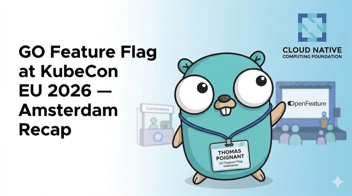 Banner for GO Feature Flag at KubeCon EU 2026 in Amsterdam