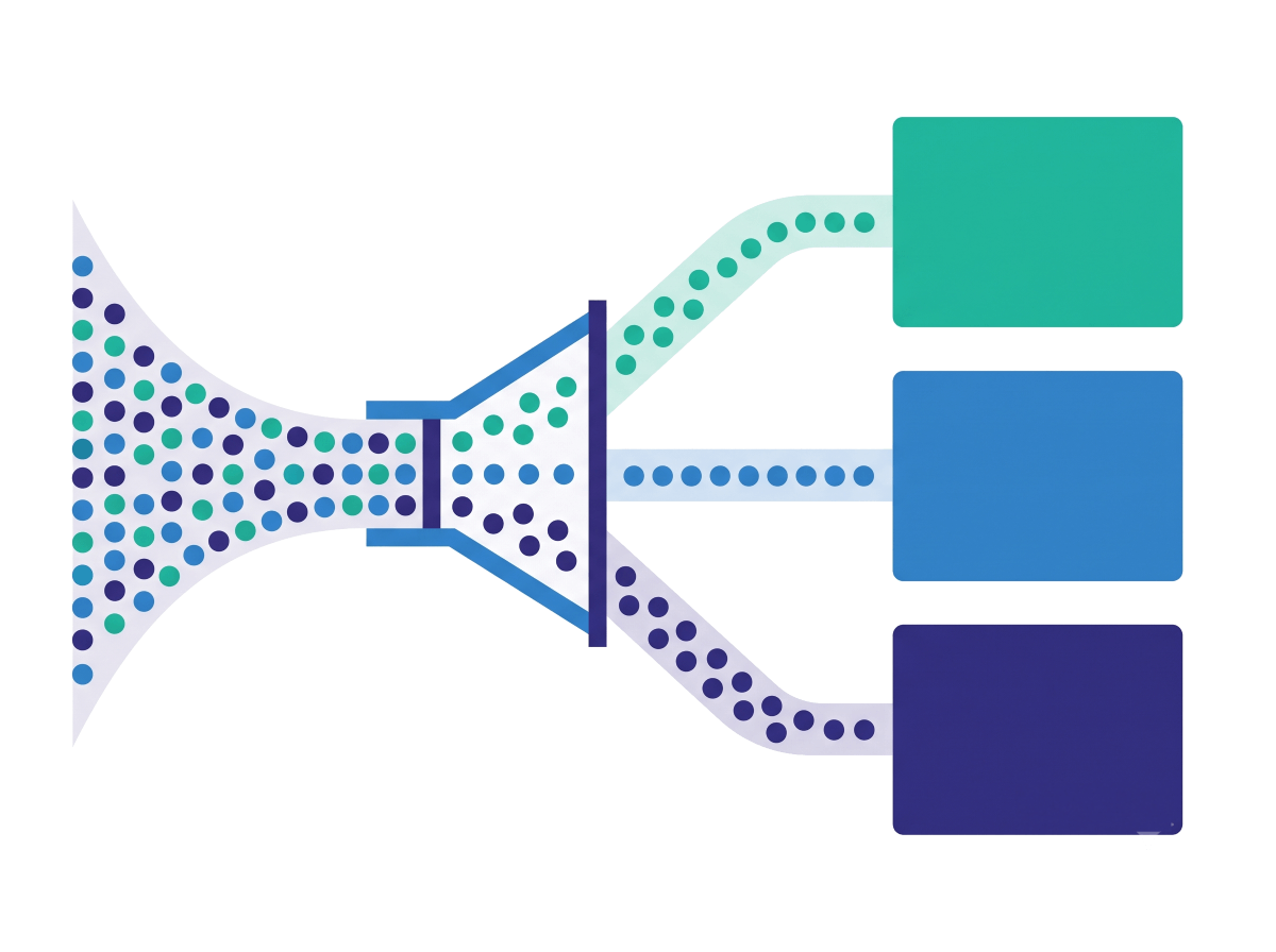 Targeting rules answer who, not just how many. Each rule matches users with a query - by plan, region, role, or any attribute - and serves them a variation. Rules run in order; the first match wins, and a rule can itself carry a percentage.